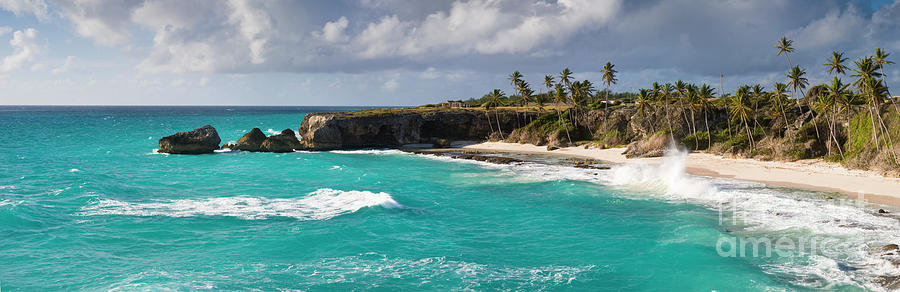 Paradise Photograph - Panoramic view of Harrismith Beach, Barbados by Justin Foulkes