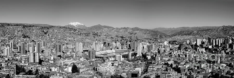 Panoramic view of La Paz from Killi Killi viewpoint Bolivia Photograph by James Brunker