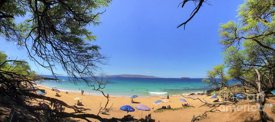 Panoramic view of Little Beach on picture-perfect summers day in Maui. Photograph by Gunther Allen