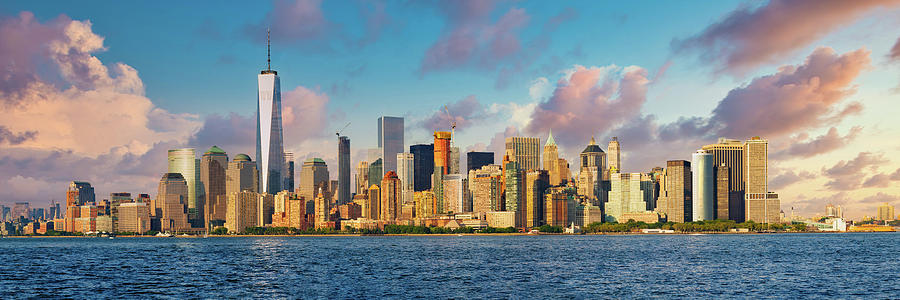 Panoramic view of Lower Manhattan Photograph by Karel Miragaya