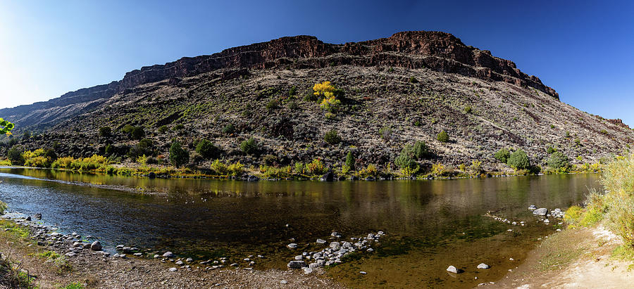 Panoramic view of Lower Taos Canyon in New Mexico Photograph by Eldon McGraw