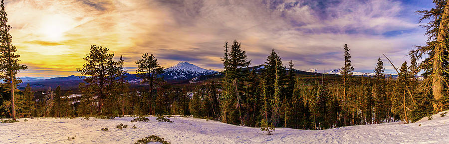 Panoramic view of Mt Bachelor, Oregon Photograph by Aashish Vaidya