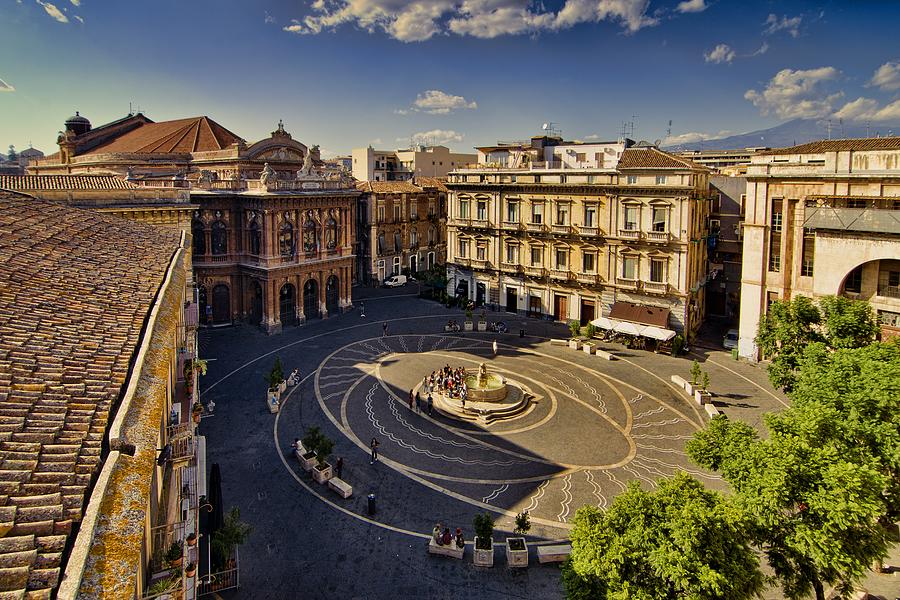 Panoramic view of Piazza Bellini Photograph by Andrea Rapisarda Photography