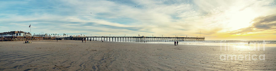 Panoramic view of  Pismo Beach at sunset. Photograph by Hanna Tor