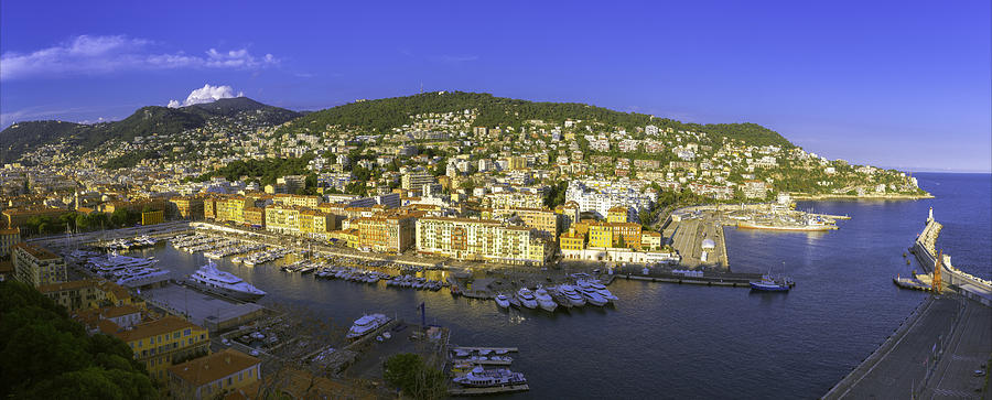 Panoramic view of Port de Nice-Ville, France. Photograph by Copyright by Siripong Kaewla-iad