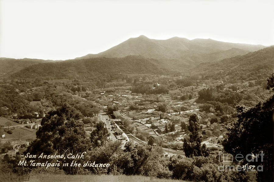 Mt. Tamalpais Photograph - Panoramic view of San Anselmo from Red Hill,  Circa 1940 by Monterey County Historical Society