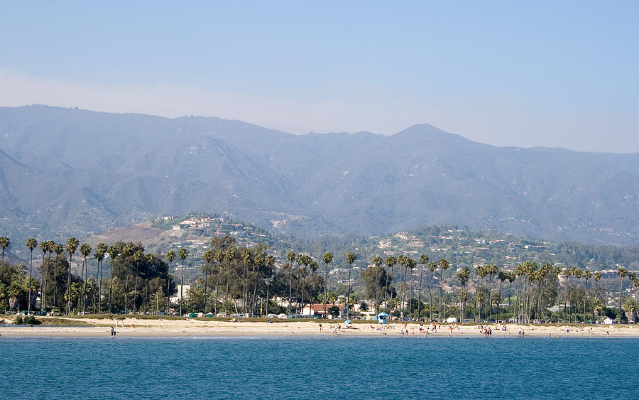 Panoramic view of Santa Barbara beach and city Photograph by Stellalevi