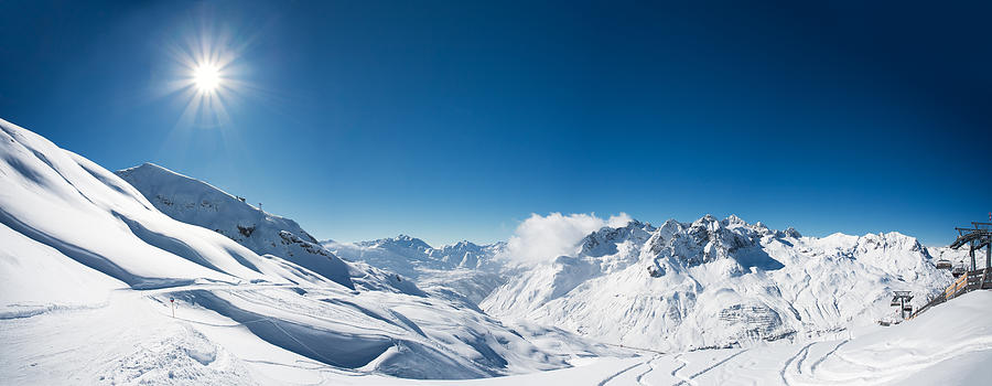 Panoramic view of St. Anton am Arlberg ski area. XXL Photograph by NoSystem images