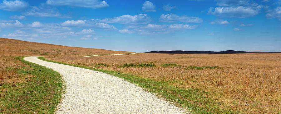 Panoramic View Of The Kansas Tallgrass Prairie Preserve Photograph