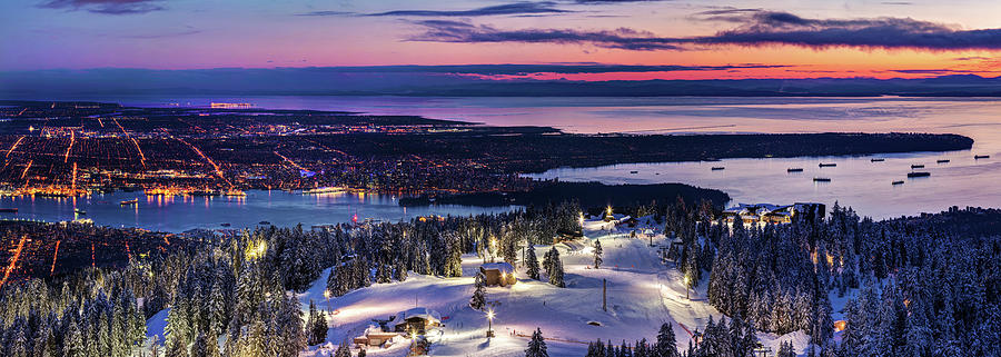 Panoramic view of Vancouver City in Winter Photograph by Pierre Leclerc Photography