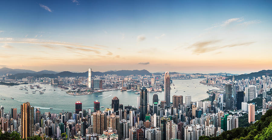 Panoramic View of Victoria Harbour of Hong Kong Photograph by Zhuyufang