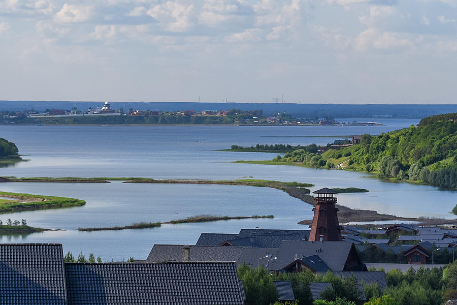 Panoramic view of Volga Photograph by Oskanov