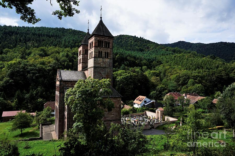 Panoramic View Over The Abbey And The Cemetery In The Village Of Murbach Photograph
