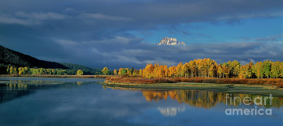 Panoramic View Oxbow Bend Grand Tetons Naitonal Park Wyoming Photograph by Dave Welling