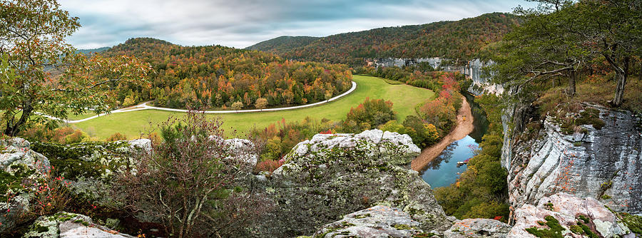 Panoramic Wide Angle View Of Roark Bluff In Autumn Photograph by Gregory Ballos