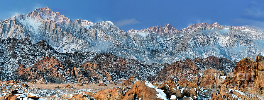 Panoramic Winter Sunrise Alabama Hills Eastern Sierras Photograph by Dave Welling
