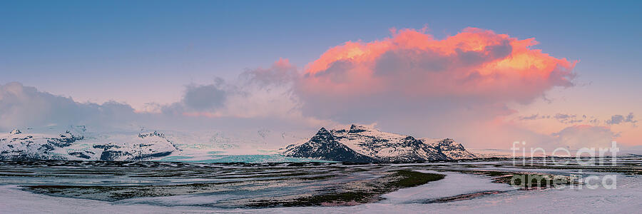 Panoramic winter sunrise, Iceland Photograph by Henk Meijer Photography