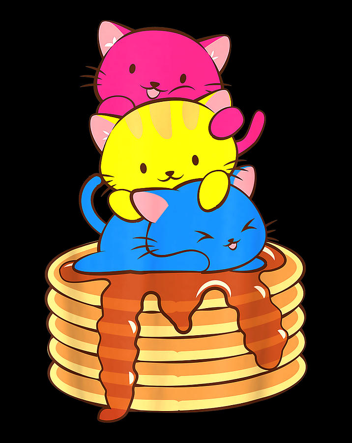 Pansexual Pride Flag Cute LGBTQ Pan Pride Kawaii Cat.png Digital Art by ...