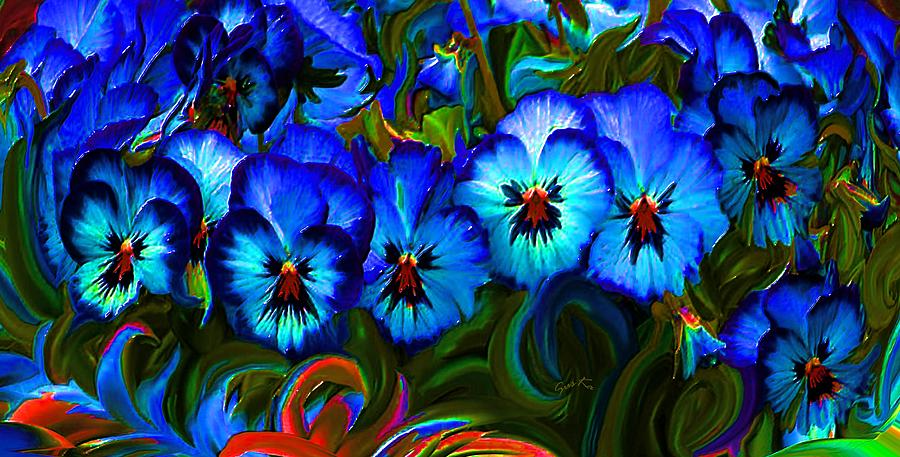 Pansey Flowers 19 f  Painting by Susanna Katherine