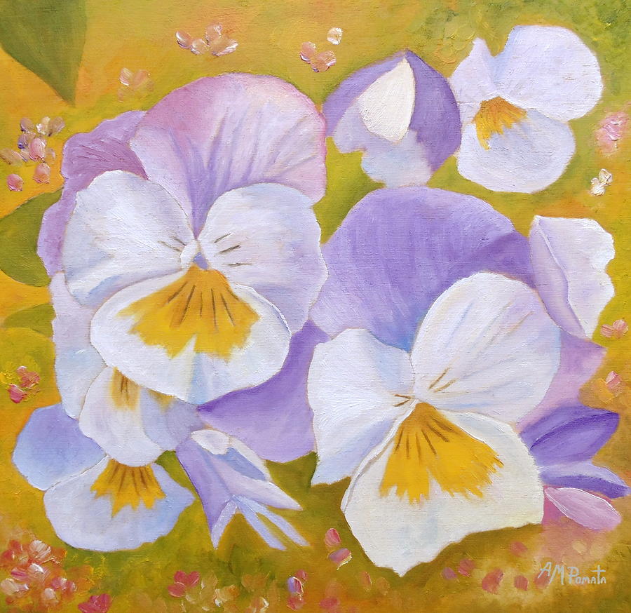 Pansies Painting by Angeles M Pomata