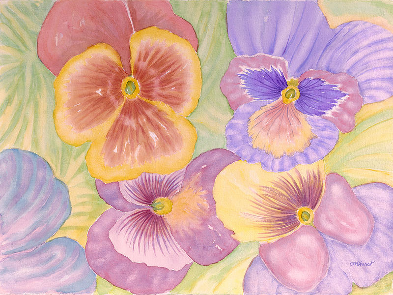 Pansies II Painting by Collette Hurst