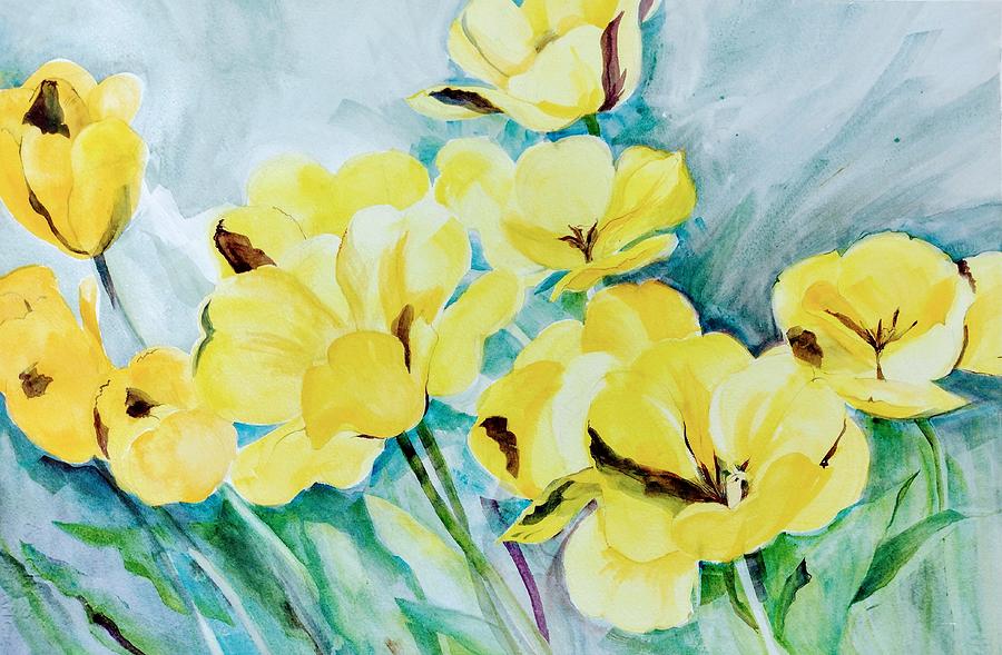 PANSIES in YELLOW. Painting by Wilda Regelman Sundberg - Fine Art America