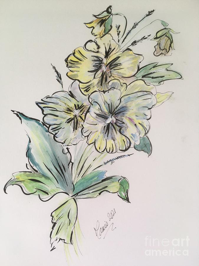 Pansies Painting by Maxie Absell