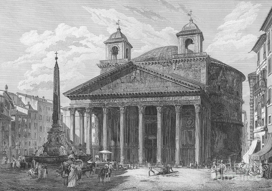 Pantheon, 1845 Drawing by Domenico Amici