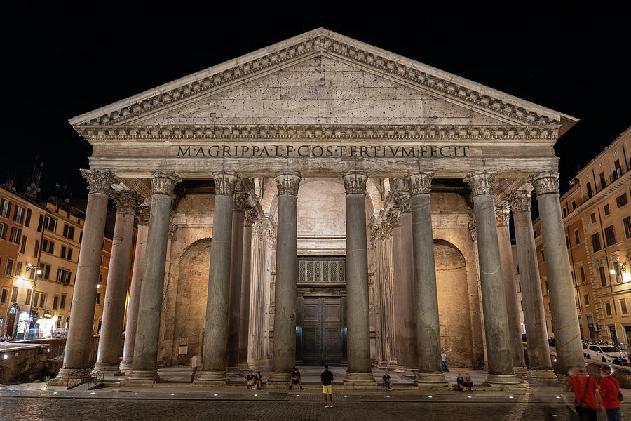 Pantheon by Night in Rome Photograph by Artur Bogacki