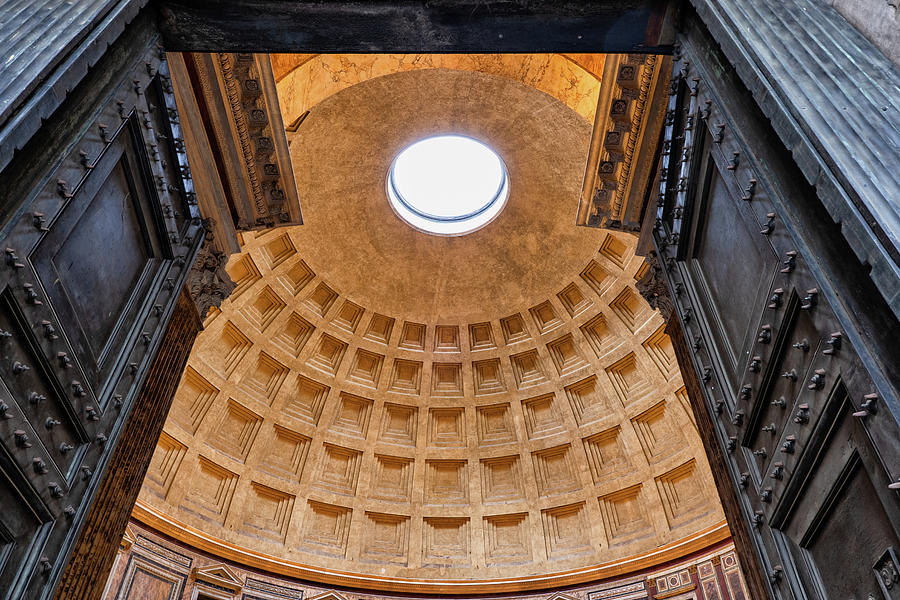 Pantheon Doors And Dome Photograph by Artur Bogacki