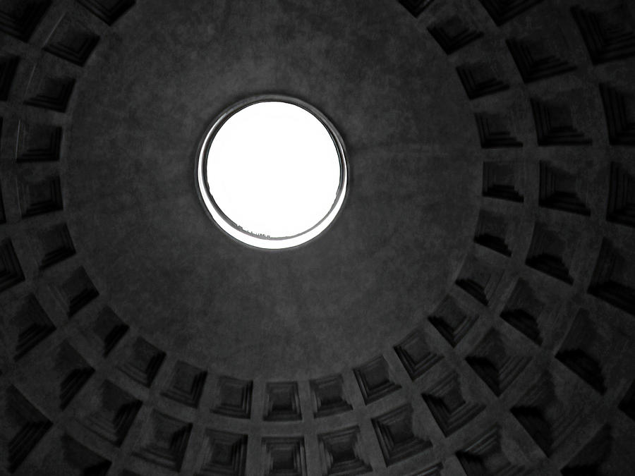 Pantheon Oculus Black And White Photograph by Debbie Oppermann