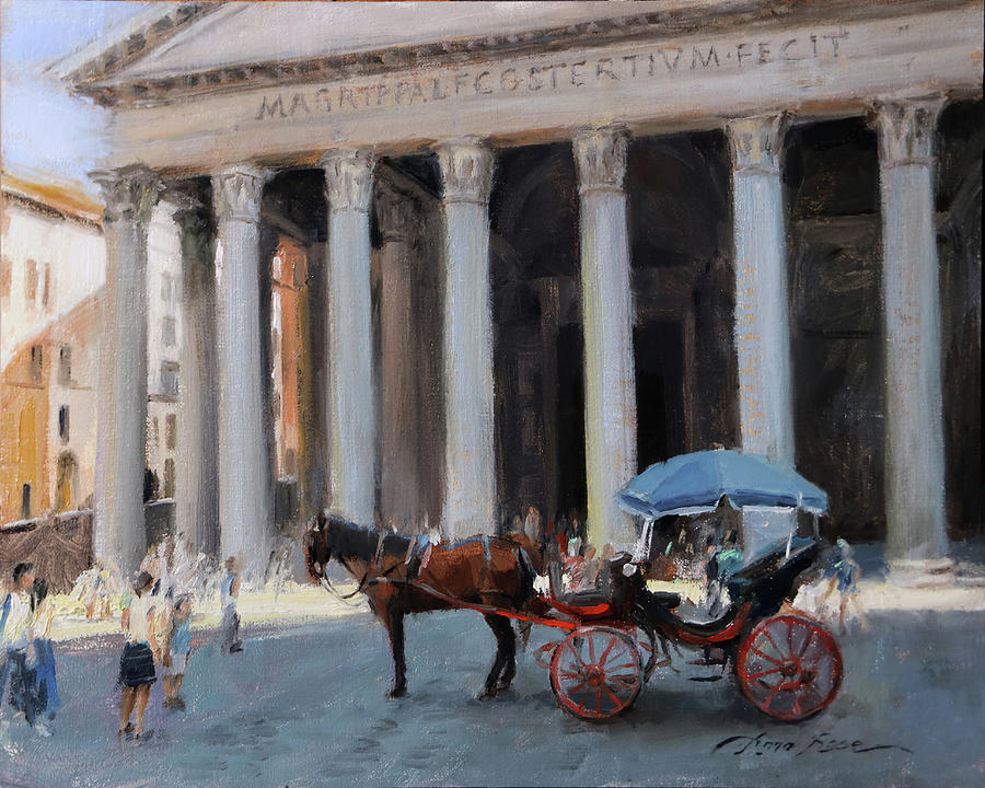 Landscape Painting - Pantheon Parking by Anna Rose Bain