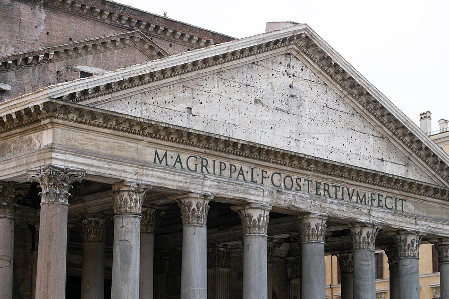 Pantheon portico with large granite Corinthian columns Photograph by David L Moore