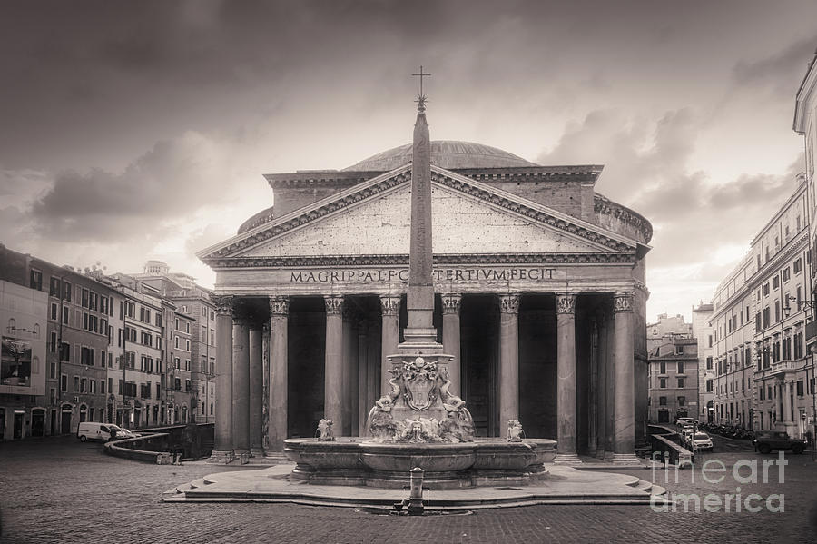 Pantheon Rome Photograph - Pantheon square in Rome Italy - Wall Art by Stefano Senise