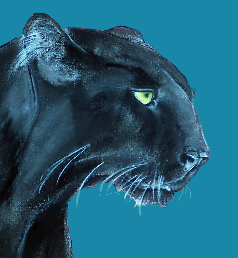 Panther Blues Pastel by Kelly Mills