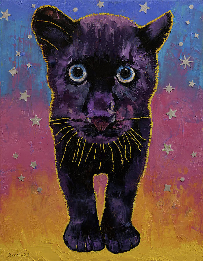 Panther Cub Painting by Michael Creese