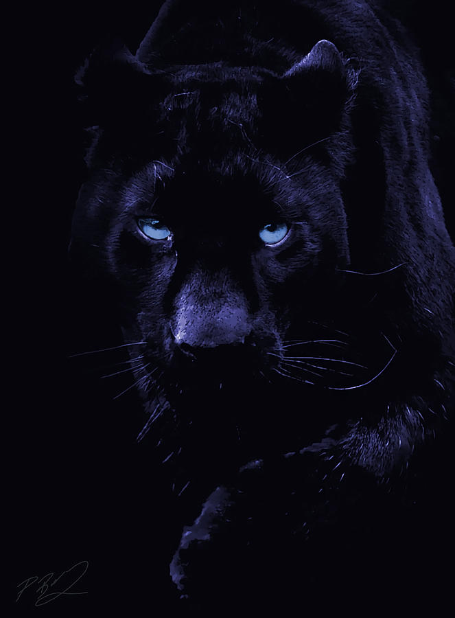 PANTHER Poster nature Painting by Lee Jasmine - Fine Art America