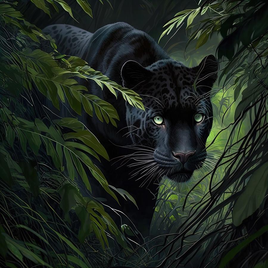Panther sneaking up Digital Art by Damien Adam - Fine Art America