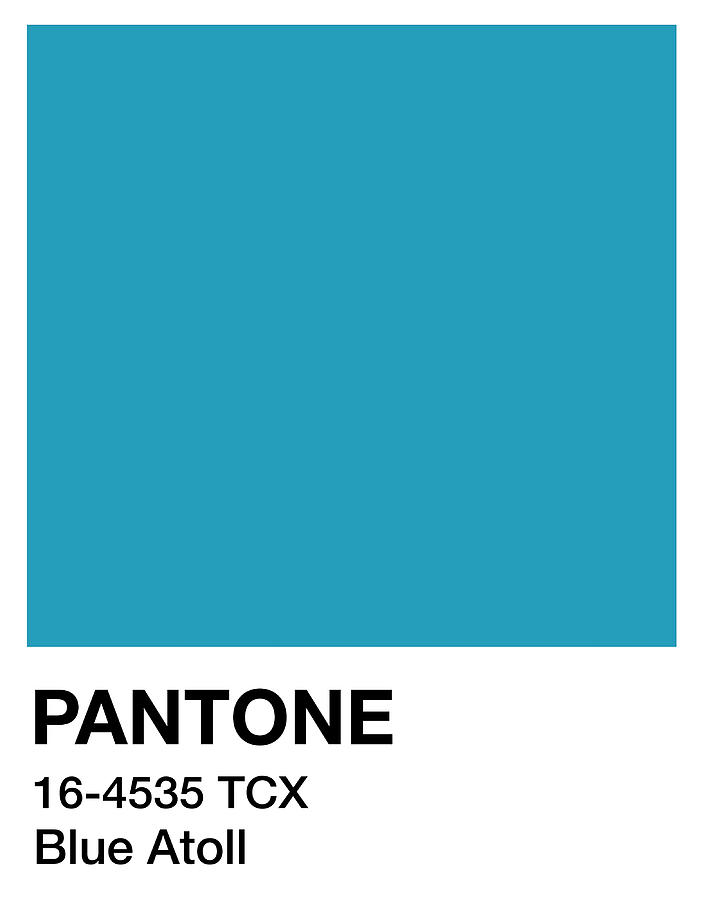 Pantone Blue Atoll Poster hipster Painting by Hannah Sebastian - Fine ...