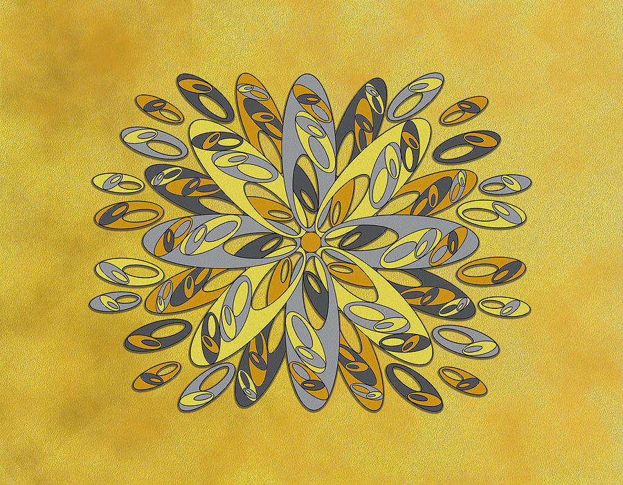 Yellow Digital Art - Pantone Sunny Geo Petals by Mary J Winters-Meyer