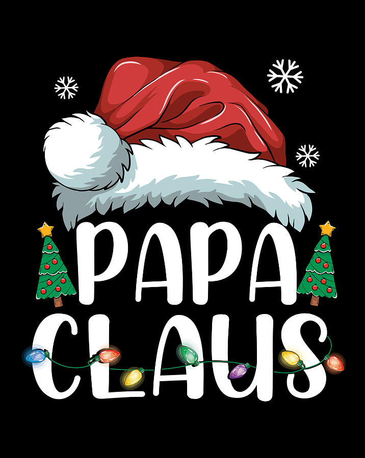 Papa Claus Santa Christmas Matching Family Pajama Funny Gift Digital ...