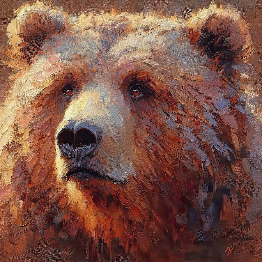 Papa Grizzly Portrait Digital Art by HH Photography of Florida