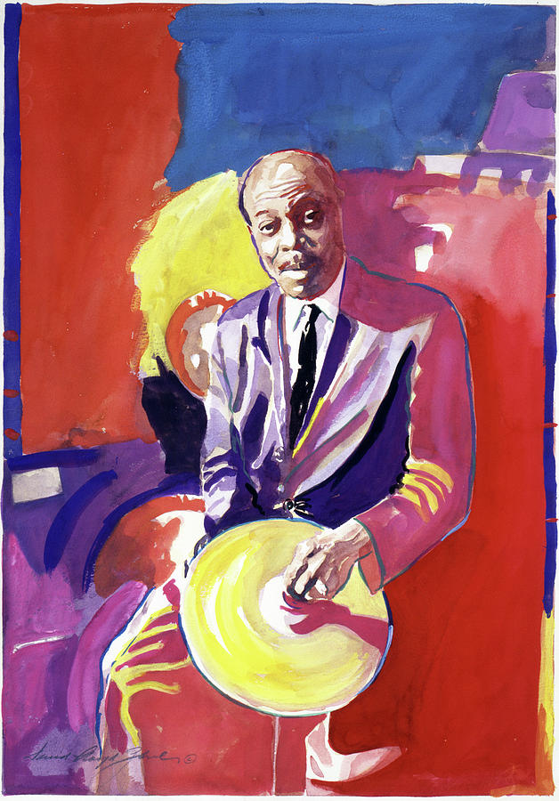 Jazz Painting - Papa Jo Jones  by David Lloyd Glover