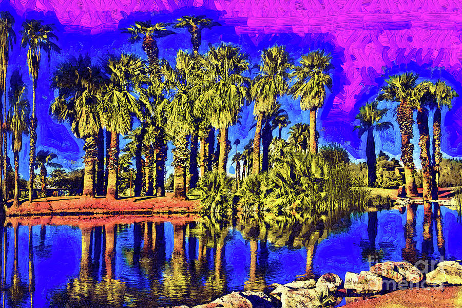 Palm Trees Digital Art - Papago Palms by Kirt Tisdale