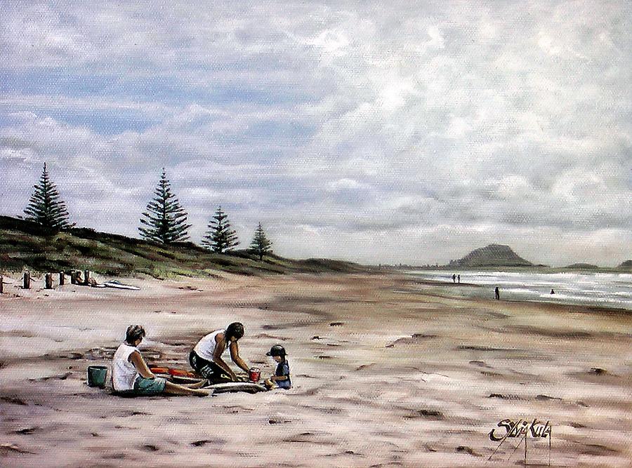 Papamoa Beach 180408 Painting by Sylvia Kula