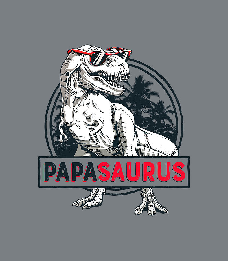 Papasaurus T rex Dinosaur Funny Papa Saurus Family Matching Digital Art ...