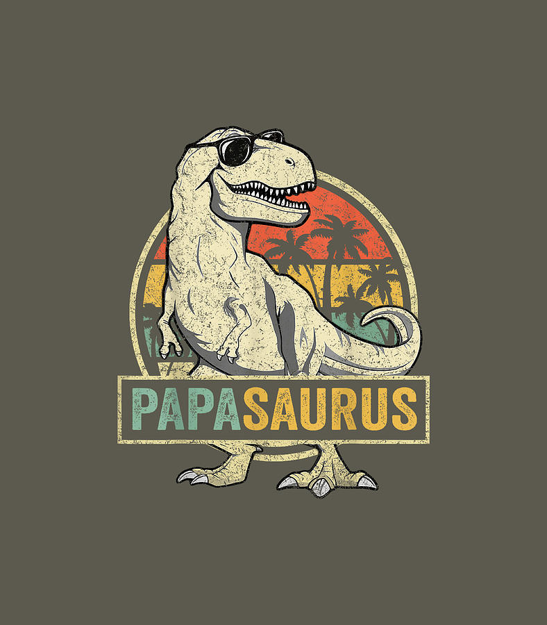 Papasaurus T Rex Dinosaur Papa Saurus Family Matching Digital Art by ...