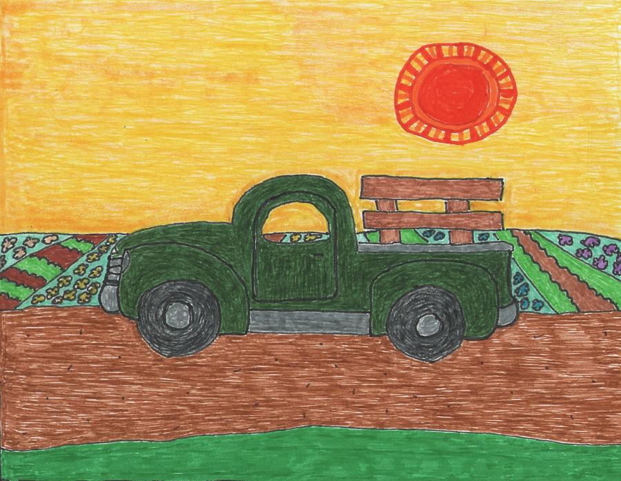 Papaw's Farm Truck Drawing by Jennifer Case - Fine Art America