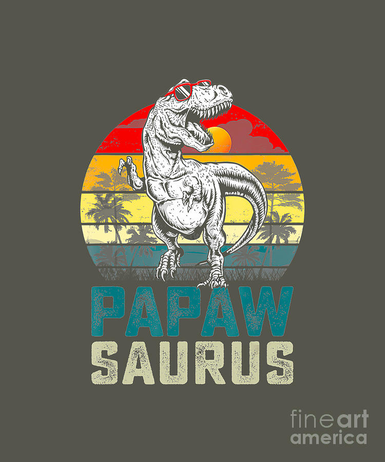 Papawsaurus T Rex Dinosaur Papaw Saurus Fathers Tapestry - Textile by ...