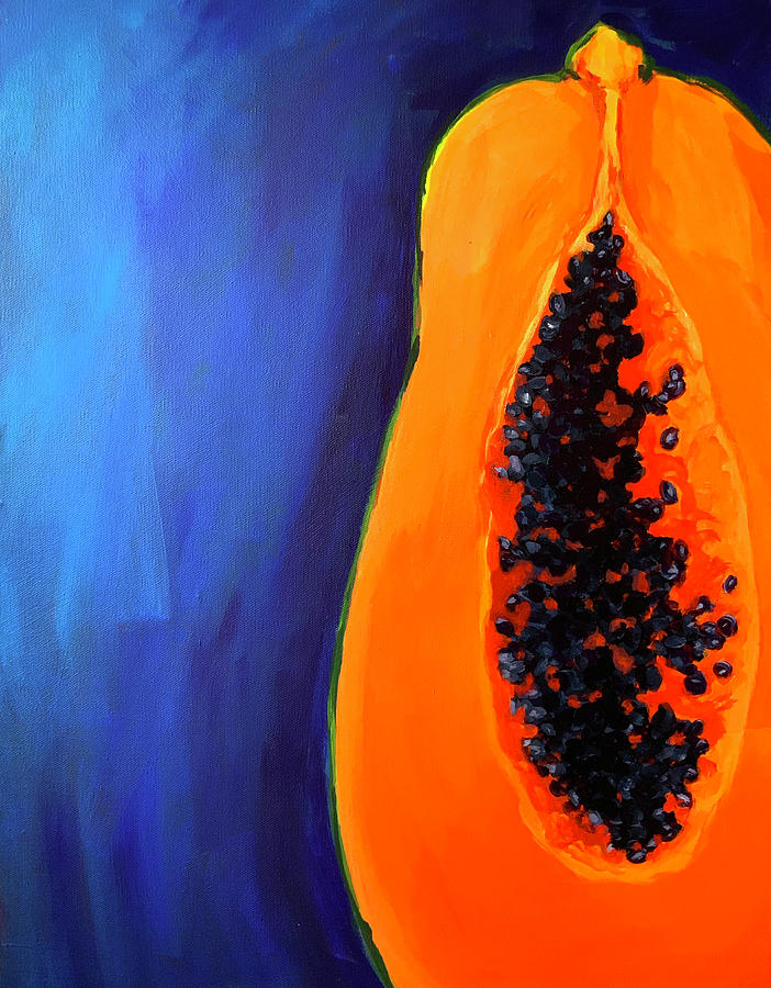 Papaya - Tropical Fruit Painting Painting by Patricia Awapara